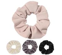 Veemoon 4 Pcs Large Hair Scrunchies Elastic Ponytail Holders Design Supple Fabric Materials for Women Different Occasions Hair Accessories