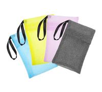 Veemoon 4 Pcs Nylon Soap Bags for Homemade Soap with Lid Body Exfoliating and Foaming Simple to Use with Delicate Design for Shower and Face Cleansing