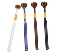 Veemoon 4 Pcs Three Sided Toothbrush Triple Sided Toothbrush Soft Bristles Comfortable Grip Comprehensive Cleaning Adults Daily Use Assorted Color