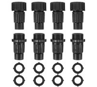 Veemoon 4 Set Plastic Garden Hose Faucet Adapter Rubber Gasket, Quick Connect Hose Connector for Efficient Water Pipe Interface, Suitable for Lawn Care and Drip Irrigation Systems