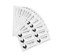 Veemoon 40 Sheets Fresh Egg Stickers Self-Adhesive Copper Labels Excellent Adhesion White Handwritten Stickers for Farmers Market Stall Packaging
