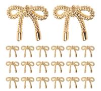 Veemoon 40pcs Bow Shaped Metal Buttons for Knitwear Cardigan Coat | Bowknot Buttons, Classic Metal, Sweater Replacement, Decorative Garment Fasteners, Easy to Sew, Stylish Clothing Accent