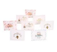 Veemoon 40pcs Happy Birthday Greeting Cards for Birthday Party with Elegant Message Cards, Assorted Colour Paper, Simple Chic Style, for Flower Bouquets and Accompaniments