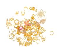 Veemoon 40pcs Metal Hair Braid Rings Beads Floral Bow Butterfly Charms for Women Dreadlock Hair Accessories Clip Style