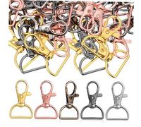 Veemoon 40pcs Metal Lobster Claw Keychain Clips with Swivel D Rings Zinc Alloy Keychain Accessories in Colors for DIY Lanyards Bags Badges and Small Tools