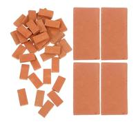 Veemoon 40pcs Mini Wall Bricks Dollhouse Tile Small Bricks for Crafts Clay Material Simple Installation Versatile Use for Decorating Terrariums and Garden Accessories
