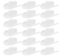 Veemoon 40pcs Miniature White Plastic Western Cowboy Hats for Doll Accessories, Tiny Pretend Play Hats for Crafts and Dollhouse Decoration in ’ Set