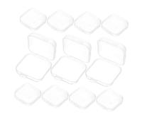 Veemoon 40pcs Small Clear Jewelry Storage Boxes Multi Purpose Mini Rhinestone Organizer Containers Portable Plastic Case with Snap Closure for Earrings Beads Pills Rings