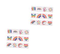 Veemoon 48 pcs Lgbt Rainbow Face Stickers for Pride Parade Celebration Body Decals with Bright Gradient Design Suitable for All Ages Festival and Party Decorations