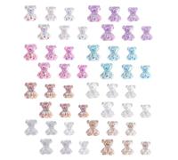 Veemoon 48pcs Iridescent Candy Bear Nail Art Decorations DIY Manicure Charms Set 6pcs X 8 Packs Nail Accessories for Art Supplies and DIY Manicure Random Color