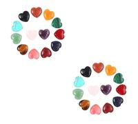Veemoon 48pcs Natural Crystal Stones Heart Shape Decorations Adornments for Meditation Artwork Crafting Lapidary Polishing Home Decor Office Birthstone Collecting