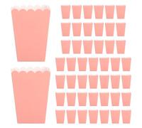 Veemoon 48pcs Pink Popcorn Boxes Foldable Snack Containers for Boys Party, Portable Movie Night Treat Holders with French Fry Compartments, Food-grade Party Storage Buckets