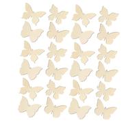 Veemoon 48Pcs Unpainted Wooden Butterfly Cutouts DIY Craft Painting Slices Natural Wood Blank Decorations for Adults Creative Handcraft Projects