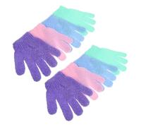 Veemoon 4Pairs Exfoliating Nylon Shower Gloves for Body Scrub Relaxing and Revitalizing Bath Mitts for All Skin Types for Cleaning and Exfoliating Dry Oily Rough Skin