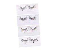Veemoon 4Pairs Glitter False Eyelashes Butterflies Flowers Design for Women Easy to Apply for Day Night Looks Stylish Comfortable