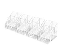 Veemoon 4pcs Acrylic Lipstick Holder Case with Slots Transparent Makeup Organizer for Lipstick Tubes and Nail Polish Storage Clear Cosmetic Display Stand for Desk and Retail Minimalist