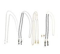 Veemoon 4pcs Artificial Pearl Glasses Cord Hanging Chain for Women Eyeglass Lanyard Fine Texture Prevent Slipping and Losing for Sunglasses Reading Glasses