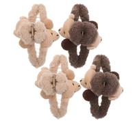Veemoon 4pcs Autumn Winter Plush Bear Claw Clips Fuzzy Animal Hair Clips Non Slip Cozy Updo Accessories for Women Girls