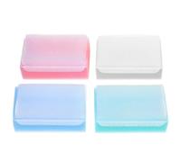 Veemoon 4pcs Bath Sponge Brush and Double-Sided Dual-Textured Surfaces, Sensory Development Aid and Deep Cleansing, Small Soft Sponge Suitable for Bath and Shower Use