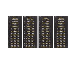 Veemoon 4pcs Black Pvc Fretboard Stickers for Guitar and Electric Guitar, Simple Application and Removal, Versatile Compatibility, for Beginner Learners Practising Notes and Chords