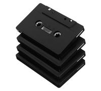 Veemoon 4pcs Blank Cassette Tape Classic Black Empty Audio Tapes for DIY Wall Decor Party Birthday Creative Crafting Office Study Use