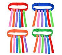 Veemoon 4pcs Catch Tail Game Belt Speed Training Pull Tail Game with Hook Loop Belts for Adults Girl Boy Family Activities Outdoor Catching Picnic
