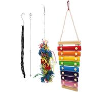 Veemoon 4pcs Chicken Foraging for Birds and Chickens Wooden Bite-resistant Different Shapes Entertaining and Developing Balance Skills Suitable for Cage Suspension