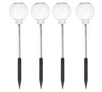 Veemoon 4pcs Chicken Puzzle Feeder: Metal Stake Slow Feed Dispenser - Ground Spike Foraging Toy - Grain Treat Ball for Hens and Roosters to Prevent Boredom