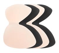Veemoon 4pcs Chinlon Bra Inserts for Sports Bras and Dresses Pads | Washable Reusable Design, inside Bra Attachment, Comfortable Feel, 2 Beige and 2 Black M Size
