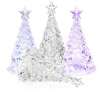 Veemoon 4pcs Christmas Tree Nightlights Glitter Trees LED Lamp for Bedside Table Bedroom Decoration Lights for Christmas Festive