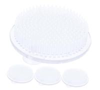 Veemoon 4pcs Clear Plastic Floral Fixation Bases with Suction Cups Flower Arrangement Pin Holders for Stable Stem Support and Water Absorption in Vase Displays