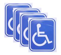 Veemoon 4pcs Disabled Wheelchair Sticker Set Self Adhesive Blue Disability Sign Decals Practical and Convenient to Install for Wheelchair Access in Elevators and Public Restrooms