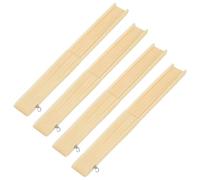 Veemoon 4pcs DIY Japanese Hand Fan Frame Set for Crafting, Portable and Easy Assembly Bamboo and Metal Folding Fan Ribs, Beige Traditional Aesthetic Design, for Weddings and Cultural