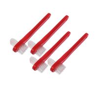 Veemoon 4pcs Double Sided Denture Brushes with Ergonomic Handle for Partial and Half Dentures, Multi-Functional Nylon and Pp Material, for Home and Travel Use