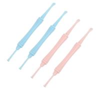 Veemoon 4pcs Ear Cleaning Tools with Double Head Design Comfortable to Hold and Convenient to Carry Earwax Removal Spoons Kit for Practical and Safe Ear Care Random Color