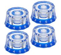 Veemoon 4pcs Electric Guitar Volume Control Knob Replacement Part in Blue Acrylic with Seamless Installation and Sound Loss Reduction for Bass and Electric Guitar