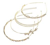 Veemoon 4Pcs Elegant Rhinestone Headband Set Decorative Bridal Headdress for Weddings Birthdays Festivals Parties Stunning Hairband Accessories for Brides Guests