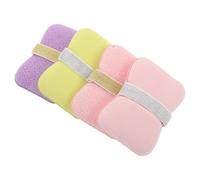 Veemoon 4pcs Exfoliating Bath Sponge with Soap Bag Feature Honeycomb Soft Textures for Body Wash Quick Drying Shower Poufs for Men Women Travel-Friendly Bathing Accessories