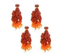 Veemoon 4pcs Fantasy Hair Wig for Dolls Heat Resistant Curls Hair Wig for Doll Accessories
