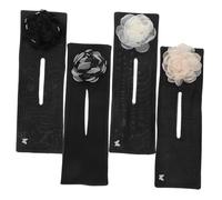 Veemoon 4pcs Flower Hair Bun Maker Soft Fabric Donut Shapers in Black White Easy Hair Styling Tool for Women Updos Sports Fitness Cheerleading Idea