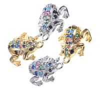 Veemoon 4Pcs Frog Charms DIY Jewelry Making Animal Pendants for Necklace Bracelet Keychain and More for Frog Lovers and Creative Crafts