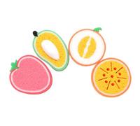 Veemoon 4pcs Fruit Type Scouring Pad Thickened Kitchen Dish Sponges for Washing up Fruit Shape Kitchen Cleaning Scrubber Multipack