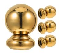 Veemoon 4pcs Gate Post Cap Metallic Fence Finial Stainless Steel Ball Top