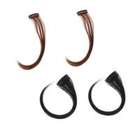 Veemoon 4pcs Girl Extension Hair Wig False Front Bangs Fake Fringe Women Hair Bangs Clip in for Natural Look