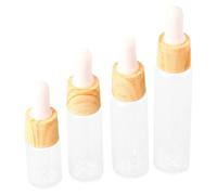 Veemoon 4pcs Glass Dropper Bottle for Essential Oil Bottle Refillable for Subpackaging for Travel and Cosmetics