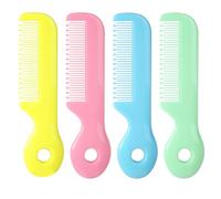 Veemoon 4pcs Hair Comb Set round Teeth for Newborns, Lightweight and Easy to Carry Abs Material Hair Combs for Shower and Registry Gifts