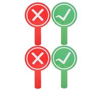 Veemoon 4pcs Handheld Voting Board Student Feedback Paddles Red Plastic Double Sided with Handle for Classroom Teaching and Home Education, Lightweight Interaction Tool