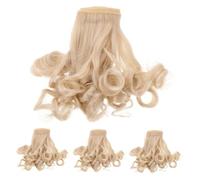 Veemoon 4pcs High Temperature Resistant Curly Doll Wigs Synthetic Hair Extensions for Bjd and Replacement Supplies