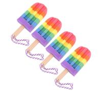 Veemoon 4pcs Ice Cream Shaped Body Exfoliating Shower Sponges Soft Back Scrubber Bath Sponges for Skin Exfoliation and Body Washing in Shower
