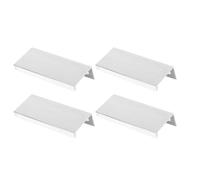 Veemoon 4pcs Invisible Modern Kitchen Cabinet Knob Aluminum Alloy Pull Handle Easy to Install Simple Style Silver Finish 64mm Hole Spacing Suitable for Cabinets and Drawers